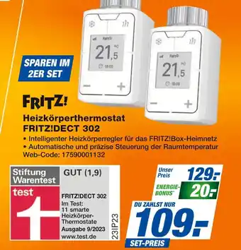 Expert Fritz! heizkörperthermostat fritz!dect 302 Angebot