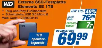 Expert Wd externe ssd-festplatte elements se 1tb Angebot