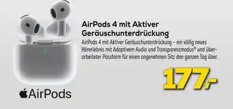 Euronics Apple airpods 4 mit aktiver geräuschunterdrückung Angebot