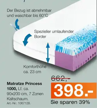 Möbel Inhofer Princess matratze 1000 Angebot