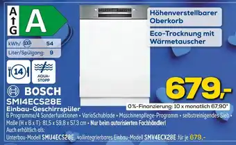 Euronics Bosch smi4ecs28e einbau-geschirrspüler Angebot