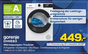 Euronics Gorenje dhne83 wärmepumpen-trockner Angebot