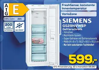 Euronics Siemens gs29nvwep gefrierschrank Angebot