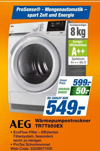 Expert Aeg wärmepumpentrockner tr7t850ex Angebot