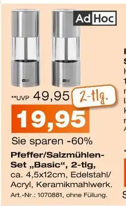 Möbel Inhofer Adhoc pfeffer/salzmühlen-set basic 2-tlg Angebot