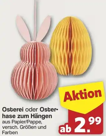 Famila Nord West Osterei oder Osterhase zum Hängen Angebot