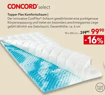 Matratzen Concord Concord topper flex komfortschaum Angebot