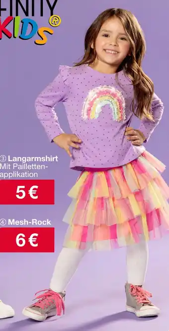 Woolworth Infinity kids langarmshirt oder mesh-rock Angebot