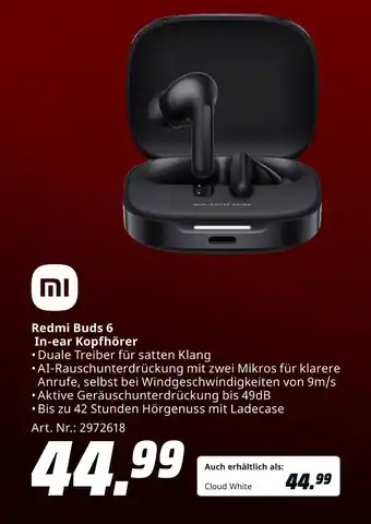 MediaMarkt Mi redmi buds 6 in-ear kopfhörer Angebot