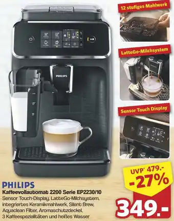 Famila Nord West PHILIPS Kaffeevollautomat 2200 Serie EP2230/10 Angebot