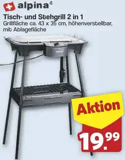 Famila Nord West alpina Tisch- und Stehgrill 2 in 1 Angebot