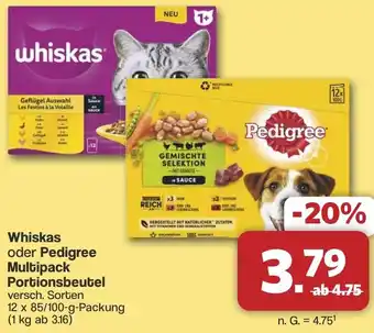 Famila Nord West Whiskas oder Pedigree Multipack Portionsbeutel Angebot