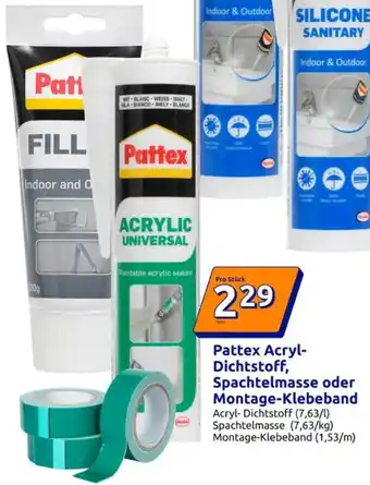 Action Pattex Acryl Dichtstoff, Spachtelmasse oder Montage-Klebeband Angebot