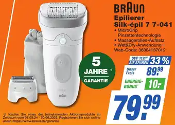 K+B Expert BRAUN Epilierer Silk-épil 7 7-041 Angebot