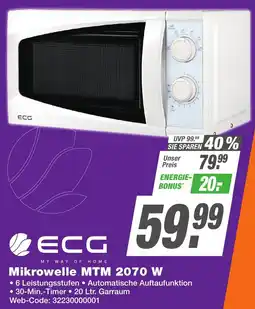 K+B Expert ECG Mikrowelle MTM 2070 W Angebot