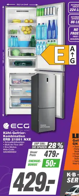 K+B Expert ECG Kühl-Gefrier Kombination ERB 21881 NXE Angebot