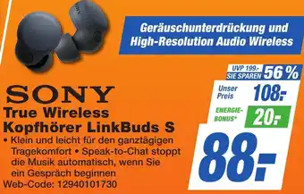 K+B Expert SONY True Wireless Kopfhörer LinkBuds S Angebot