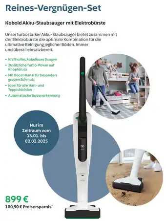 Vorwerk Reines-Vergnügen-Set Kobold Akku-Staubsauger mit Elektrobürste Angebot