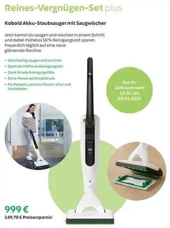 Vorwerk Reines-Vergnügen-Set plus Kobold Akku-Staubsauger mit Saugwischer Angebot