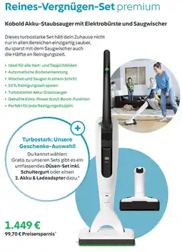 Vorwerk Reines-Vergnügen-Set premium Kobold Akku-Staubsauger mit Elektrobürste und Saugwischer Angebot