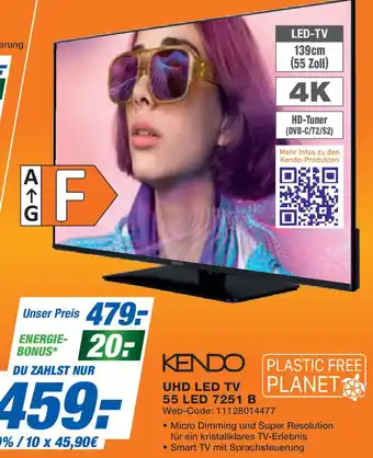 Expert KENDO UHD LED TV 55 LED 7251 B Angebot