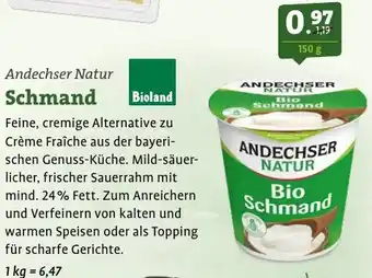 Ebl Naturkost Andechser Natur Schmand Angebot