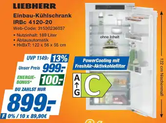 Expert LIEBHERR Einbau-Kühlschrank IRBC 4120-20 Angebot