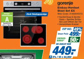 Expert gorenje Einbau-Herdset Steel Set EX Angebot