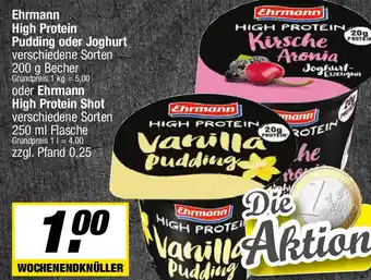 L. STROETMANN GROSSMARKT Ehrmann High Protein Pudding oder Joghurt o. High Protein Shot Angebot