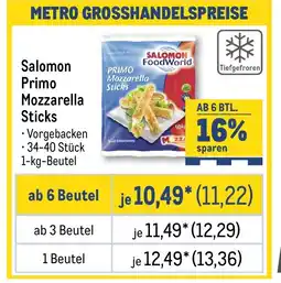 METRO SALOMON FoodWorld Primo Mozzarella Sticks Angebot