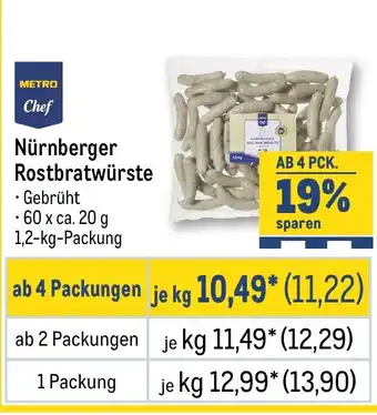 METRO METRO Chef Nürnberger Rostbratwürste Angebot