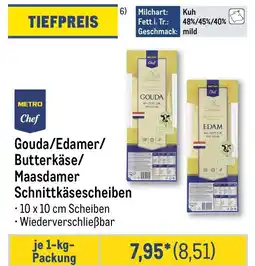 METRO METRO Chef Gouda/Edamer/ Butterkäse/ Maasdamer Schnittkäsescheiben Angebot