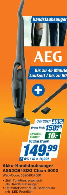 Expert AEG Akku-Handstaubsauger AS52CB18DG Clean 5000 Angebot