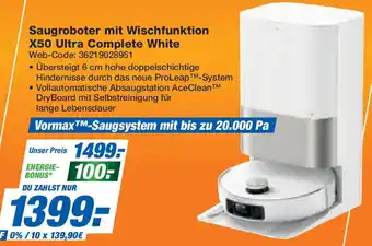 Expert Saugroboter mit Wischfunktion X50 Ultra Complete White Angebot