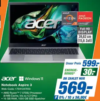 Expert acer Notebook Aspire 3 Angebot