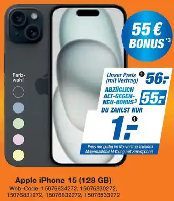 Expert Apple iPhone 15 (128 GB) Angebot