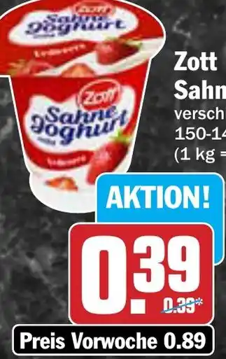 AEZ Zott Sahnejoghurt Angebot