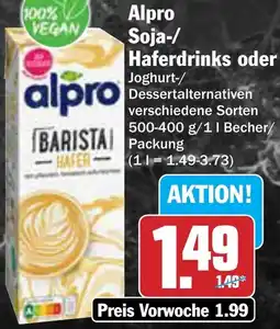 AEZ Alpro Soja-/ Haferdrinks Angebot