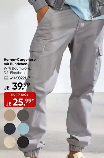 Galeria Herren-Cargohose mit Bündchen Angebot