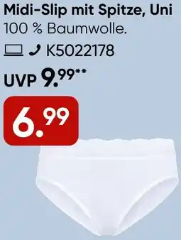 Galeria Speidel Midi-Slip mit Spitze, Uni Angebot