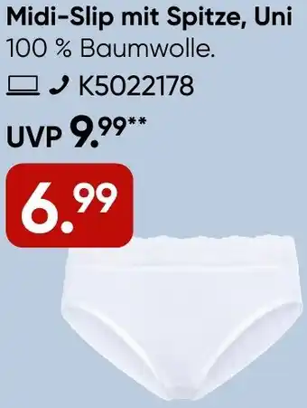 Galeria Speidel Midi-Slip mit Spitze, Uni Angebot