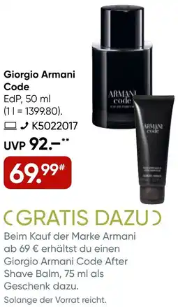 Galeria Giorgio Armani Code EdP Angebot