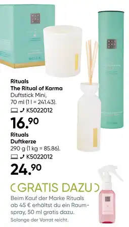 Galeria Rituals The Ritual of Karma oder Rituals Duftkerze Angebot