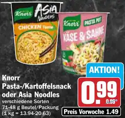 AEZ Knorr Pasta-/Kartoffelsnack oder Asia Noodles Angebot