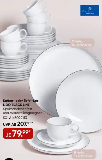 Galeria Seltmann Weiden Kaffee- oder Tafel-Set LIDO BLACK LINE Angebot