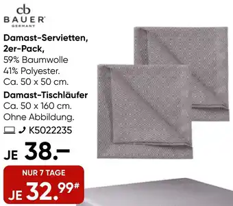 Galeria BAUER Damast-Servietten, 2er-Pack Angebot