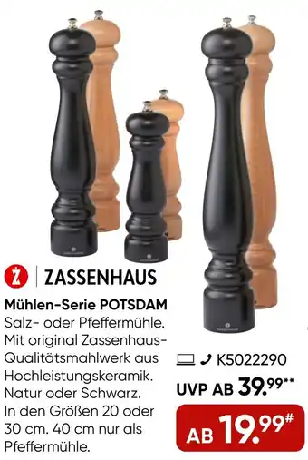 Galeria ZASSENHAUS Mühlen-Serie POTSDAM Angebot