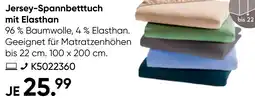 Galeria GALERIA essentials Jersey-Spannbetttuch mit Elasthan Angebot