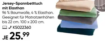 Galeria GALERIA essentials Jersey-Spannbetttuch mit Elasthan Angebot