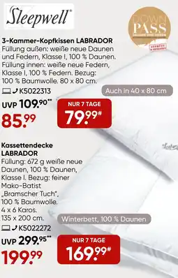 Galeria Sleepwell 3-Kammer-Kopfkissen LABRADOR Angebot